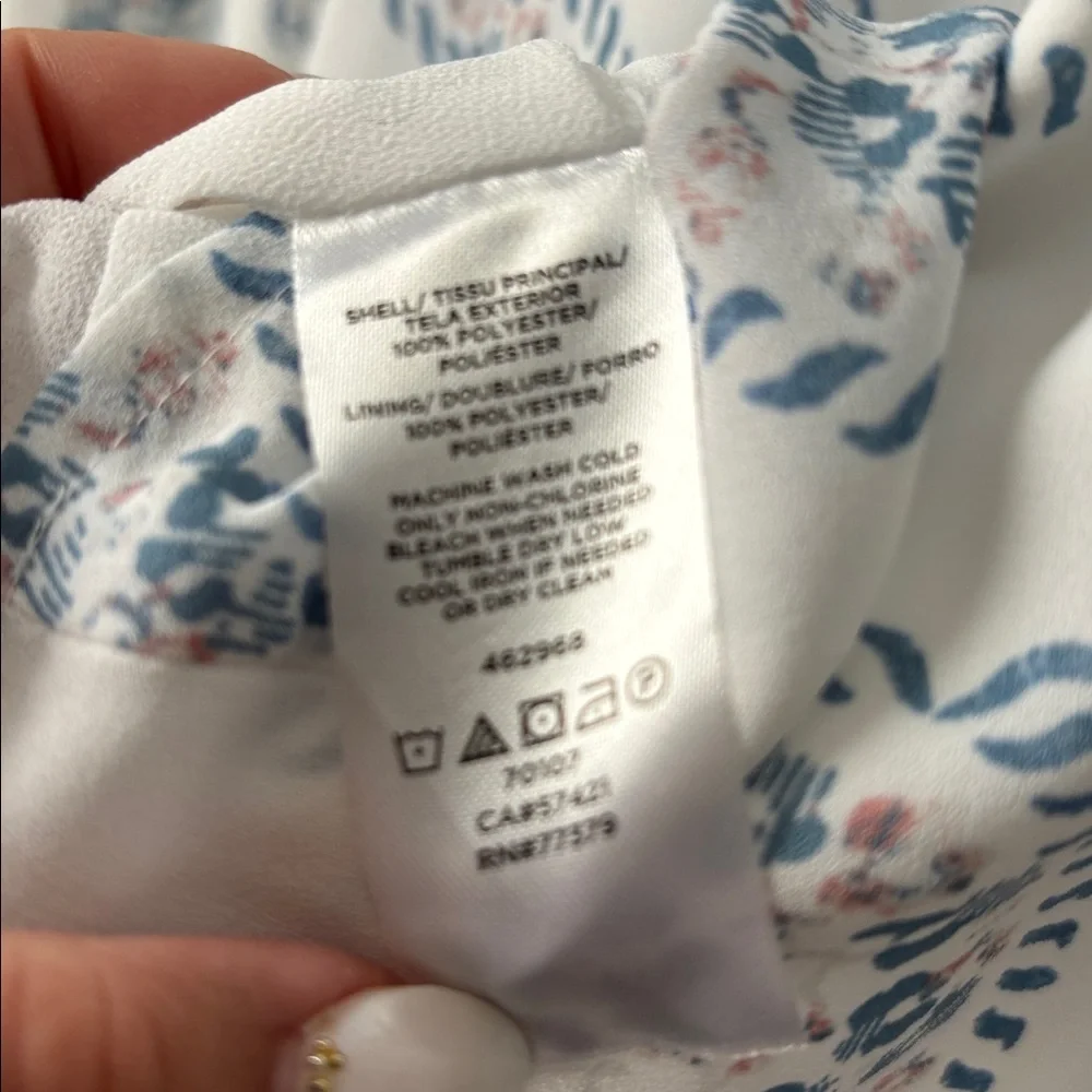 LOFT White Sleeveless Paisley-Print Camisole with Blue Accents - Picture 5 of 5